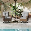 Tangkula Set Of 3 Patio Swivel Rocker Set Gliding Bistro Furniture Set w/ Tempered Glass Table - 4 of 4