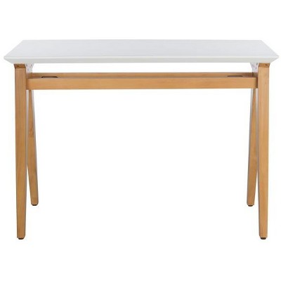 Asymmetrical Oak and White A-Frame Industrial Chic Desk