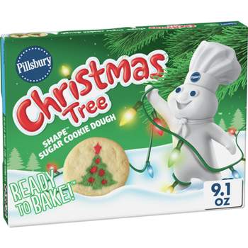 Pillsbury Ready-to-Bake Christmas Tree Shape Sugar Cookie Dough - 9.1oz/20ct