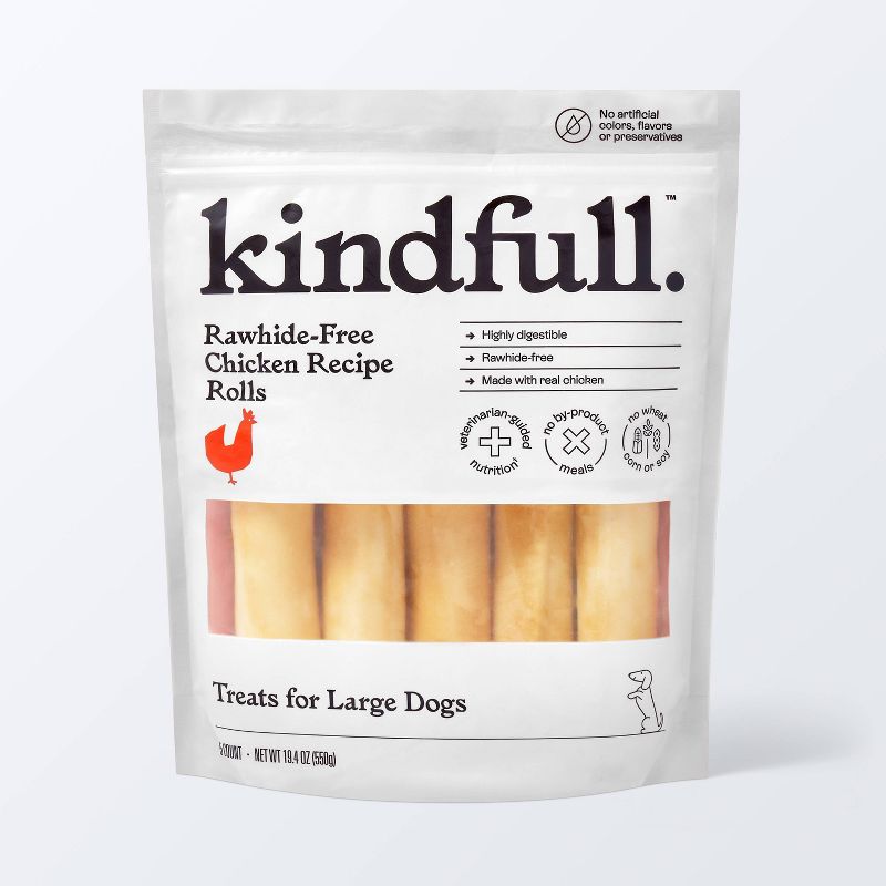 Rawhide-Free Chicken Recipe Roll Large Dog Treat - 19.4oz/5ct - Kindfull&#8482;, 1 of 5