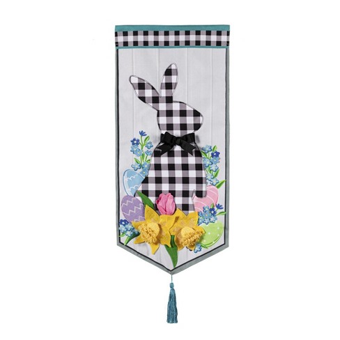 Evergreen Garden Flag Gingham Easter Bunny  Double Sided Indoor Outdoor Decor 18" x 12.5" - image 1 of 2