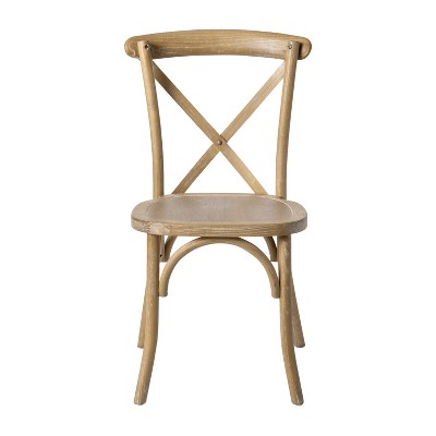 Medium Natural White Grain Cross Back Elmwood Chair Set