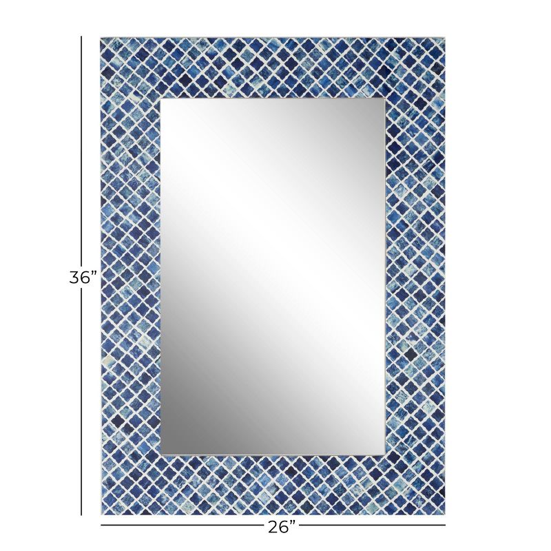 Wood Quatrefoil Wall Mirror Blue - Olivia &#38; May, 4 of 18