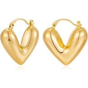 Chunky Small Gold Hoop Earrings, Lightweight Plated Huggie Gift for Women. - 1 of 4