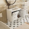Vynxaria 30 in. 1 Freestanding White Bath Vanity with White Ceramic Top with 2 Drawers Wood Frame Bathroom Storage Cabinet - 3 of 4