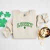 Simply Sage Market Women's Graphic Sweatshirt Embroidered Lucky Varsity Clover St. Patrick's Day- Green Ink - 3 of 3
