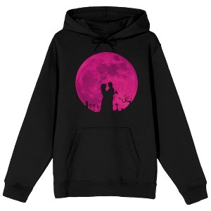 Lisa Frankenstein Lisa and the Creature Silhouette Adult Black Long Sleeve Hoodie - 1 of 3