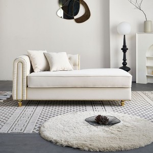 NicBex Couches for Living Room 86" Loveseat Sofa Luxury Modern Velvet Fluffy Upholstered 2-seater Sofa with 2 Throw Pillows for Bedroom - 1 of 4
