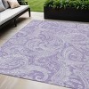 Lavender Purple And Ivory Paisley Washable Indoor Outdoor Area Rug - 2 of 4