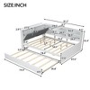 CAVINAS Wood Platform Bed with Storage Headboard, Shelves and 2 Drawers, Twin Size Bed Frame with Upholstered Headboards - 3 of 4