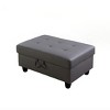 AndMakers 35 in. W Faux Leather Rectangle Ottoman with Storage - 2 of 4