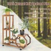 Tangkula 6 Tier 6 Potted Plant Stand Rack 100% Pine Wood Flower Pot Holder Shelf Multi-Layer Flower Stand with Wheels - 4 of 4