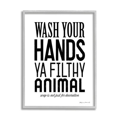 Stupell Industries Wash Your Hands Ya Filthy Animal Funny Bathroom
