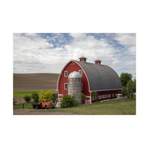 Trademark Fine Art - David Drost  Truck and Palouse Barn Canvas Art - 1 of 4