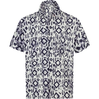 HAPPY BAY Men's Button-Down Collar Shirts Holiday Aloha Tops Short Sleeve Hawaii Shirt Cruise Summer Vacation Shirt For Men