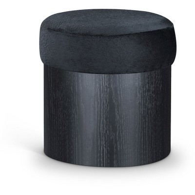 Meridian Furniture,Nimes Velour Fur Fabric Ottoman/Stool