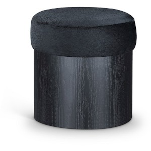Meridian Furniture,Nimes Velour Fur Fabric Ottoman/Stool - 1 of 4