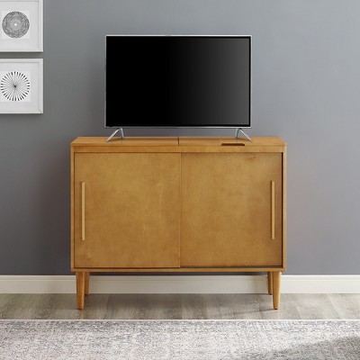 Mid-Century Modern Acorn Wood Everett Media Console with Storage