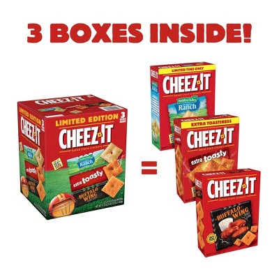 Cheez-It Variety Pack - Extra Toasty, Buffalo Wing & Hidden Valley Ranch - 37.2oz/3ct