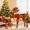 Tangkula 2-Piece Lighted Christmas Moose Family Set Light-Up Reindeers with 170 Warm White LED Lights Stakes & Zip Ties Included - 2 of 4
