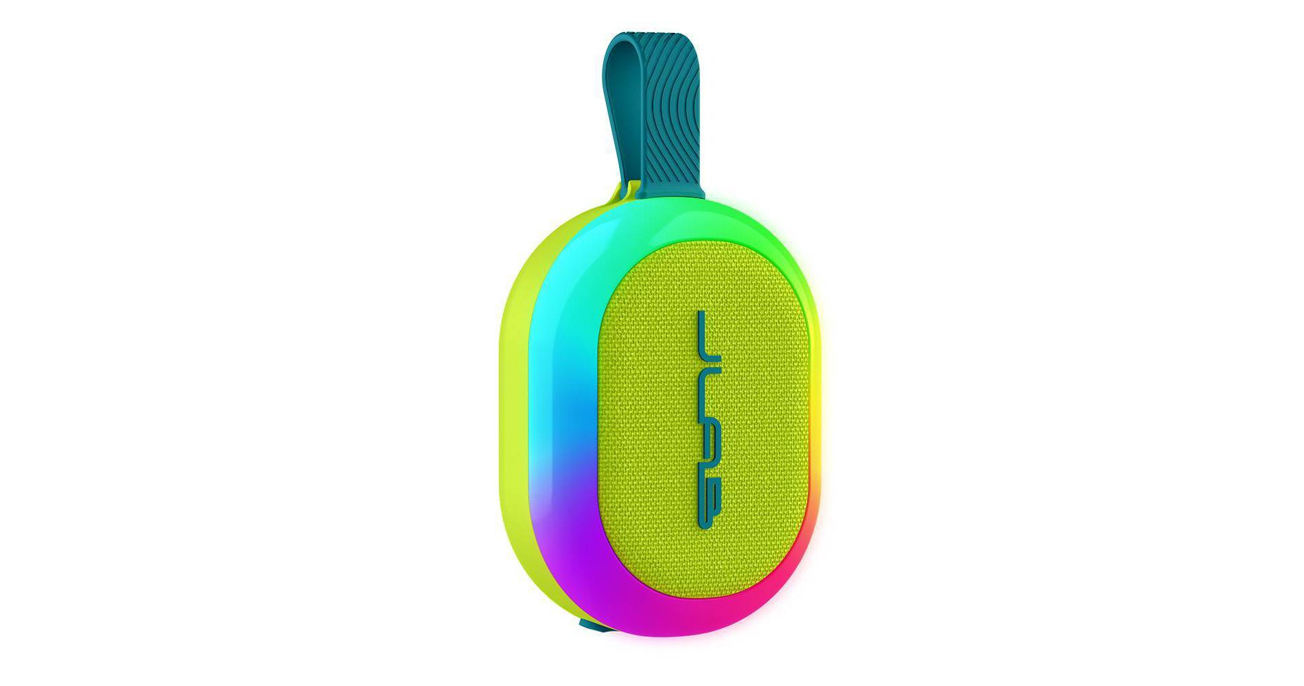 JLab Pop Party Portable Speaker - Lime Green: Waterproof, USB-C, Bluetooth, LED Light