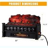 20" Smart Electric Log Insert Heater - 5 Flame Colors, 1000 Sq Ft Coverage, Thermostat+Timer+Overheat Protect, Black – Quiet for Bedroom/Living Room - 2 of 4