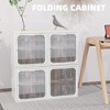 NicBex 16 Inch Foldable Storage Cabinets,Stackable Cabinets with Transparent Door and Adjustable shelf for Living Room,Bedroom,White - 4 of 4