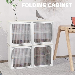 Modern Sideboard Decorative Storage Cabinet, CENGHU Single and Foldable Cabinet with Anti-Slip Design, Easy to DIY Storage Container with Door, White - 1 of 4