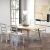 ADILE Wooden Armless Dining Chairs Set of 2, White - 3 of 4