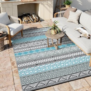 Rug Waterproof Outdoor Carpet Patio Rug Mat Reversible RV Camping Rug Plastic Straw Rug Outside Outdoor Area Rug for Patio Balcony Backyard Picnic - 1 of 4