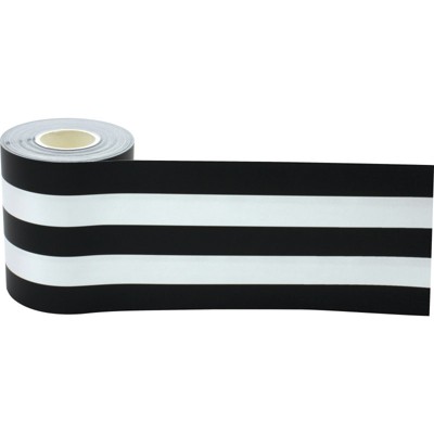Teacher Created Resources Black & White Stripes Straight Rolled Border Trim, 50 Feet (Pack of 6)