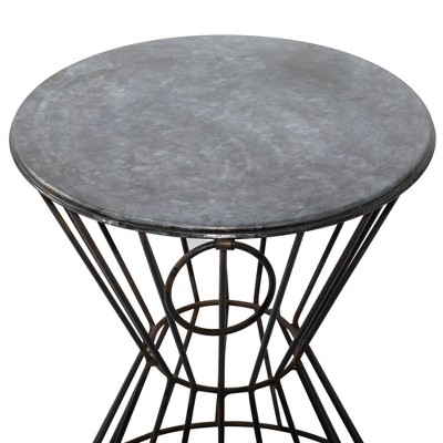 Galvanized Metal Wire Leg Accent Stool