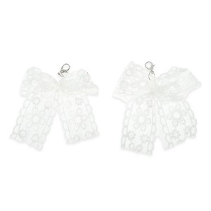 Unique Bargains Lace Bow Design Shoelace Charms 1 Pair - 1 of 4