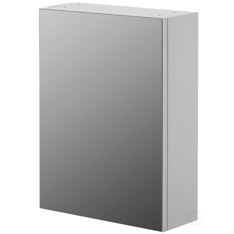 Basicwise Wall Mount Bathroom Mirrored Storage Cabinet with Single Door | 2 Adjustable Shelves Medicine Wood Organizer Storage Furniture, 1 of 8