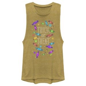 Juniors Womens Lost Gods Halloween Candy Explosion Festival Muscle Tee - 1 of 4