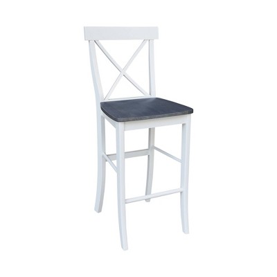 Heather Gray Solid Parawood Traditional X-Back Barstool