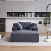 Okak Modern Oversized Corduroy Longue Sleeper Sofa Chair with Pillows,Deep Seat Single Sofa for Living Room,Apartment,Guestroom - 3 of 4