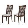 Coolbibila Wooden Dining Side Chairs Set of 2,Modern Farmhouse Rustic Slat Back Kitchen Dining Chairs,Fabric Upholstered Dining Chairs - 3 of 4