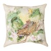 Bird and Flower Pattern 18 Inch Decorative Climaweave Pillow by Manual Woodworkers - 3 of 3
