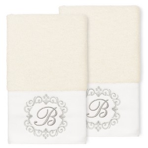 Linum Home Textiles 100% Turkish Cotton MONICA 2PC Embellished Hand Towel Set - 1 of 1