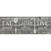 55" x 19" Eat Laugh Live Kitchen Runner Rug - J&V Textiles: Multi-Stripe Indoor Floor Mat, Low Pile, Off-White - 2 of 3