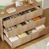 USIKEY 47.3''Wide Fluted 6 Drawer Dresser for Bedroom, Modern Chest of Drawers, Wood Closet Clothes Organizer for Bedroom, Hallway, Natural - 4 of 4