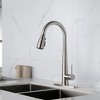 Munora Kitchen Faucet with Pull Down Sprayer, Brushed Nickel High Arc Single Handle Kitchen Sink Faucet with Deck Plate - 3 of 4