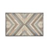 Wood Geometric Handmade Southwestern Wall Decor White - Olivia & May: Farmhouse Style, Carved Art, Indoor Display - 2 of 4