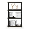 Furinno Modern 4-Tier Decorative Bookshelf Open Multipurpose Bookcase Shelf Display Rack for Living Room&Home Office&Decor,Espresso/Black - 2 of 4