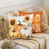 Happy Fall Hello Pumpkin Decorative Throw Pillow Covers 18x18 Inch Set of 4 - 2 of 4