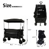 Collapsible Foldable Extended Wagon with canopy,480lbs Weight Capacity, Heavy Duty Folding Utility Garden Cart with Big All-Terrain - 4 of 4