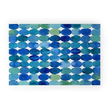 Angela Minca Watercolor dot pattern Looped Vinyl Welcome Mat - Society6