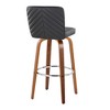 30" Contemporary Fixed-Height Swivel Barstool with Wood Legs, Set of 2 - 4 of 4