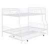 Full XL Over Queen Metal Bunk Bed with Twin Size Trundle, White - 3 of 4